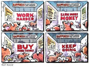 cartoon image depicting the concept of a rat race